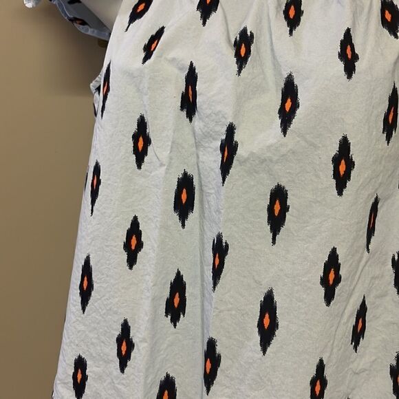 J. Crew Light Blue Cotton Abstract Design Fluttered Sleeve Sundress- Small - Picture 7 of 14